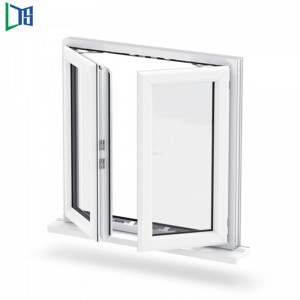 Aluminium Horisontell Casement Fönster Dubbelglas med Pulverlackering för resdential eller kommersiell