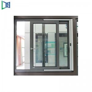 Aluminium Glidande Windows eller Stacker Windows med Pulverlackering Grå och Svart Fo Resentrail och Kommersiella Byggnader